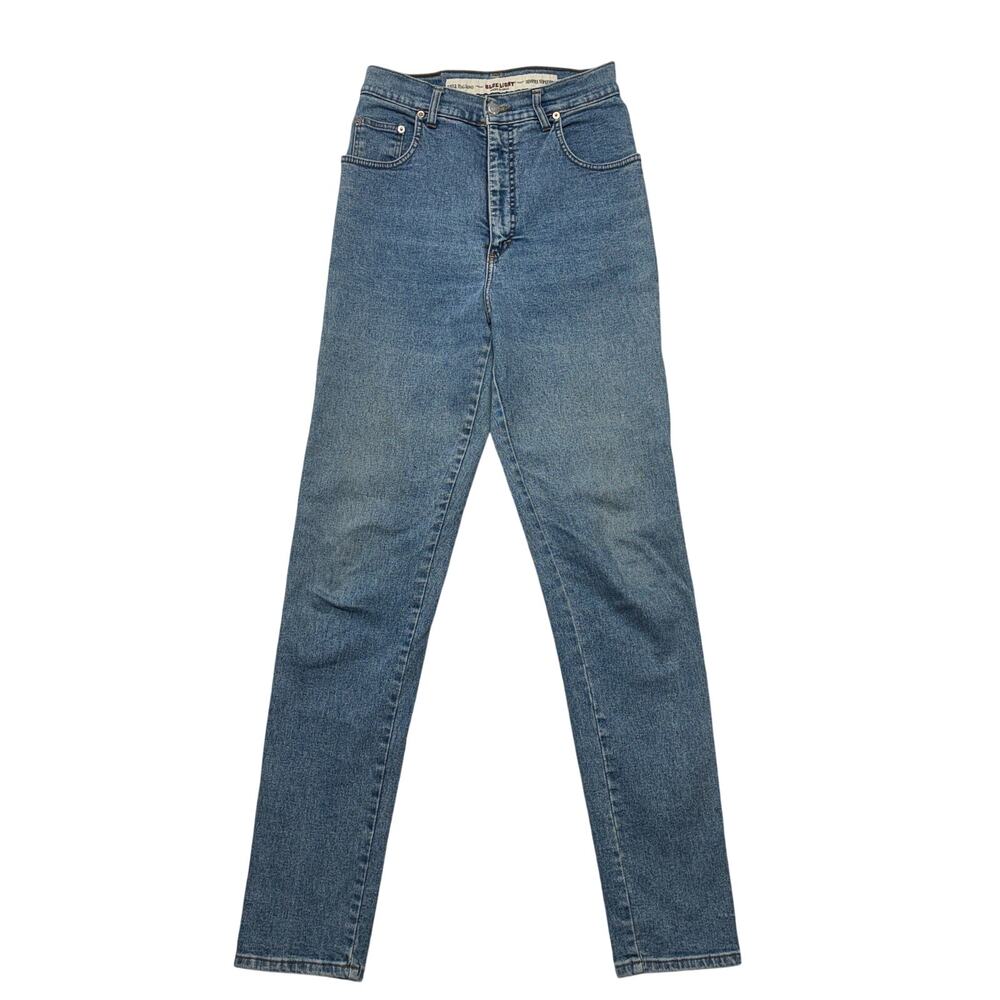Blue Light Jeans 27 Womens Skinny Leg High Rise Stretch Denim Made in Italy